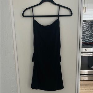 Reformation Black Backless Mini Dress that Gathers in Back | 4
